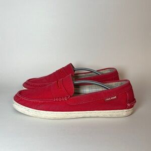 Cole Haan Men’s Pinch Weekender Canvas Penny Loafers, Size 9.5. Red sneakers